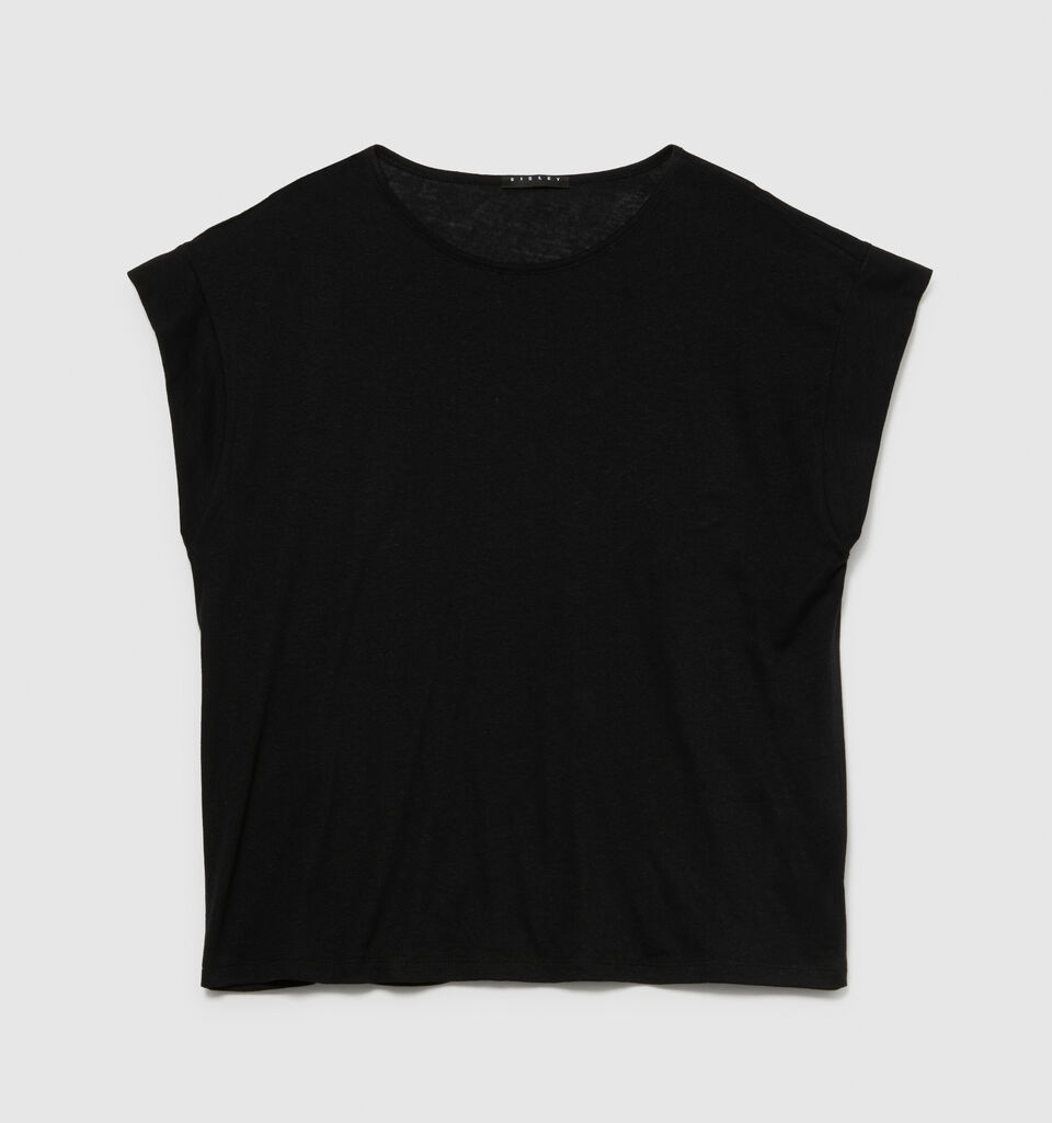 Slub t-shirt - women's short sleeve t-shirts - Black | Sisley image number 6